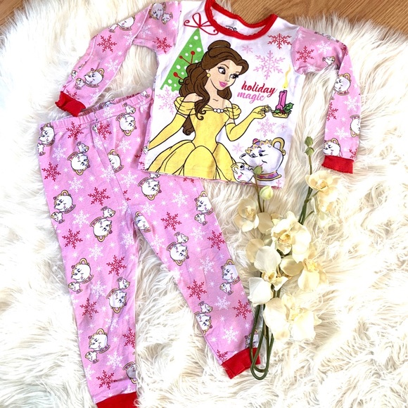 Disney Other - Disney Beauty & The Beast Christmas Pajamas 3T